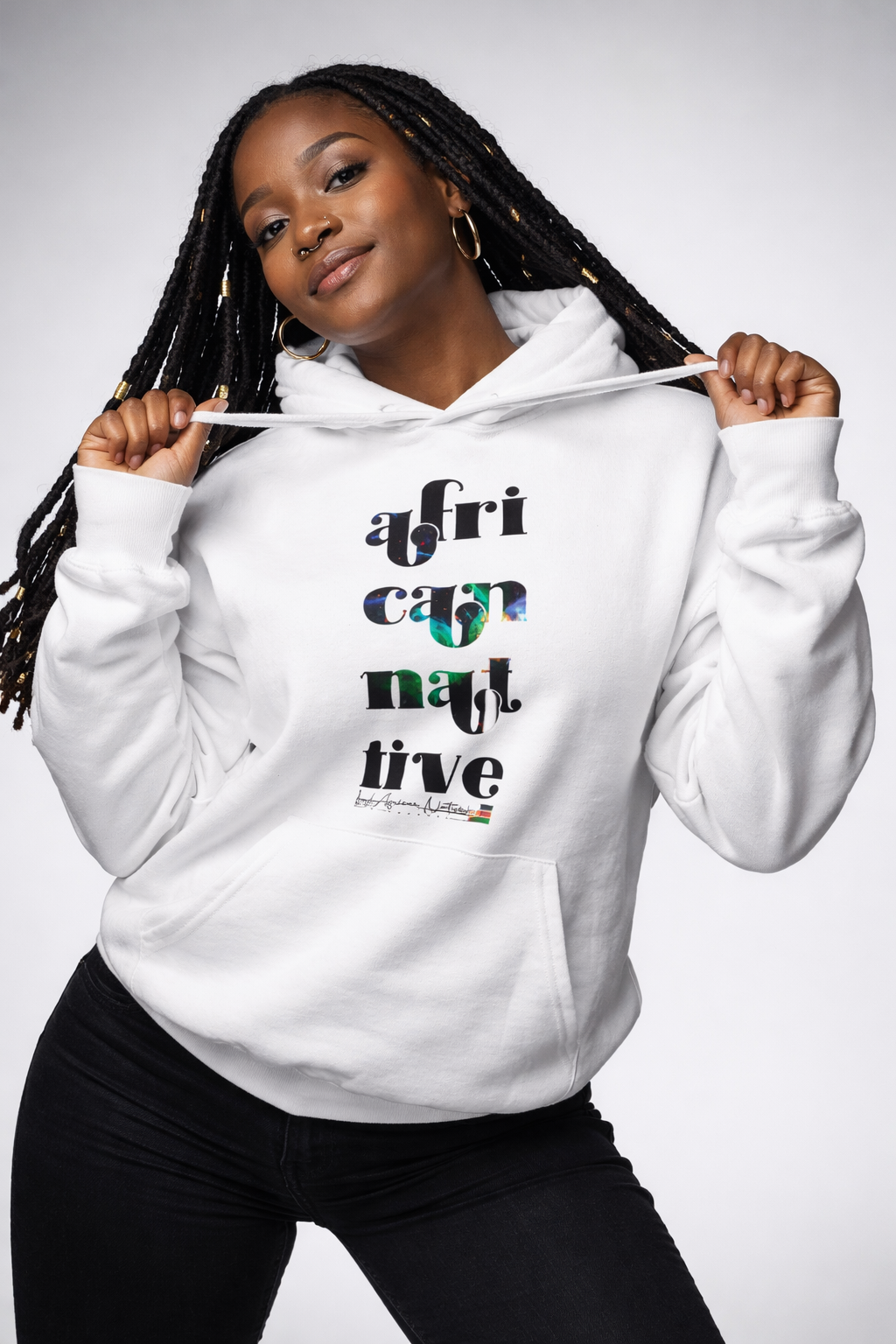 Model wearing African Native apparel